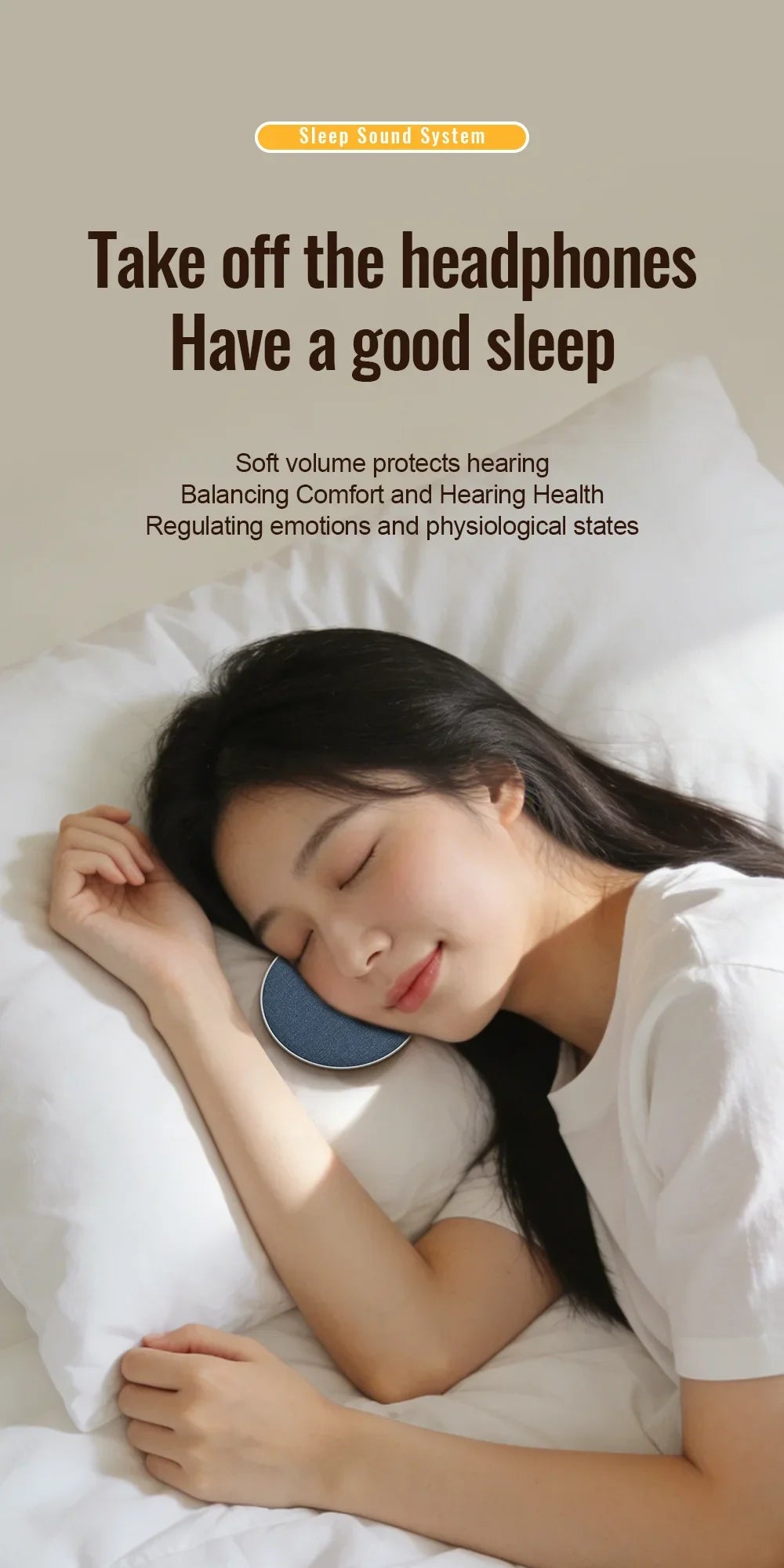 Wireless Pillow Speaker Sleep Aid 360° Surround Sound Bluetooth 5.4  HiFi Stereo Sound Private Audio No Disturb Partner2026 New