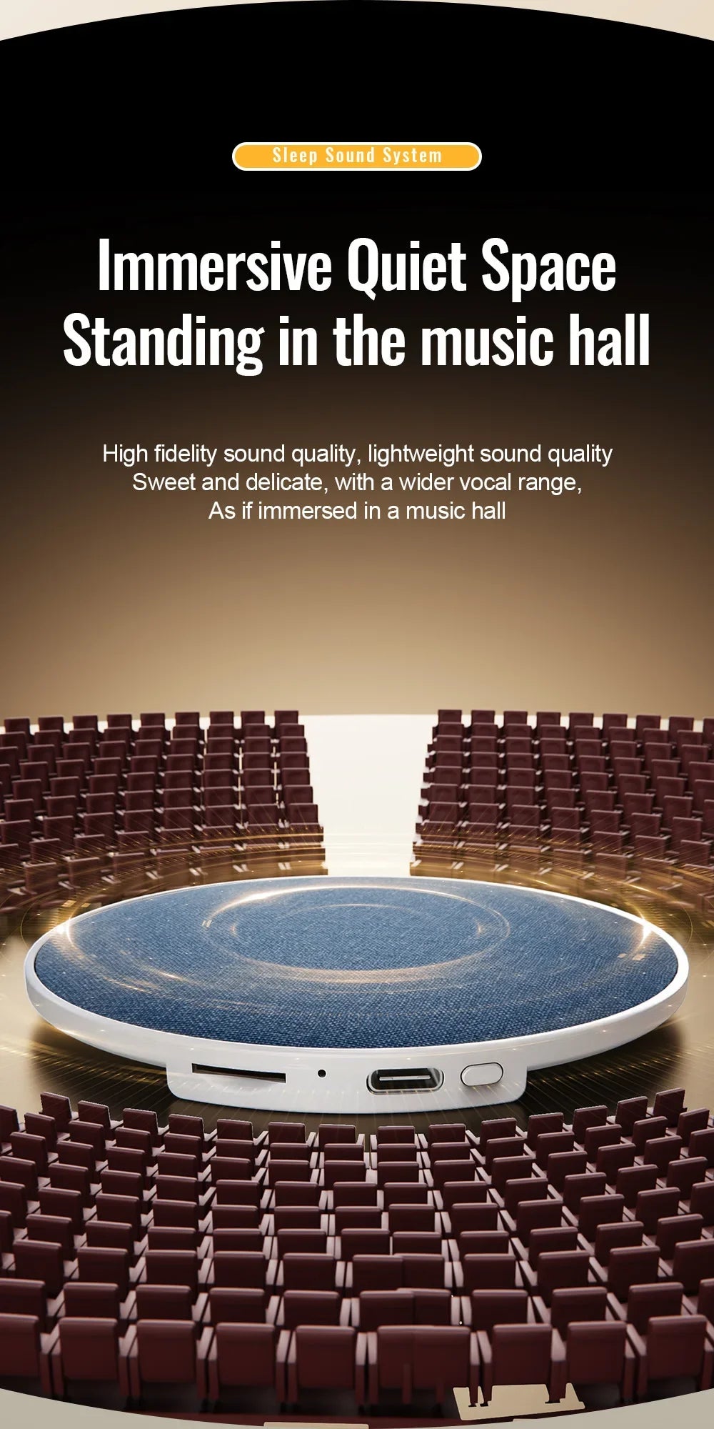 Wireless Pillow Speaker Sleep Aid 360° Surround Sound Bluetooth 5.4  HiFi Stereo Sound Private Audio No Disturb Partner2026 New